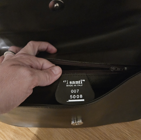 Isanti Vintage Italian Leather Shoulder Bag Chocolate Brown EUC - Picture 4 of 9